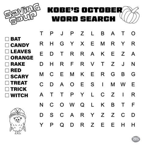 October Word Search Kids Word Search Fall Fun Saving