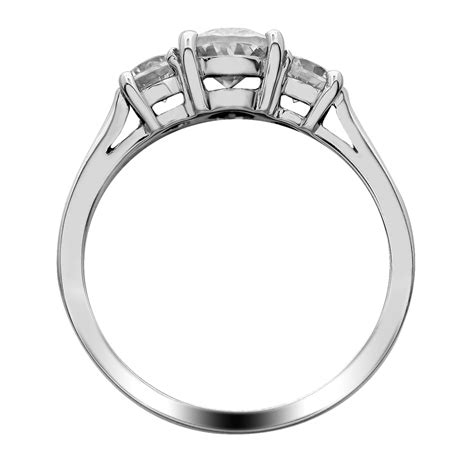 A three stone ring involves a large center stone complimented by 2 side stones, one on each side, creating a unique and elegant trio. Trellis three stone ring round side stones oval center ...