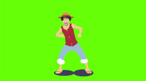 Monkey D Luffy One Piece Animated Dancing Green Screen Chroma Key
