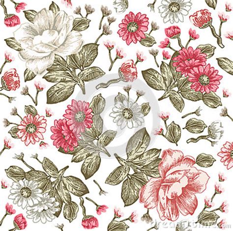 12 3 4 5 next. Realistic Flowers Pattern. Vintage Baroque Background ...