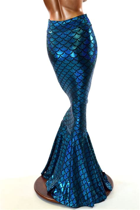 Turquoise High Waist Mermaid Skirt Mermaid Skirt Mermaid Tail Skirt