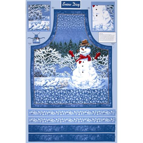 Snow Day Scenic Apron Panel Multi Wilmington Prints Fabric Design