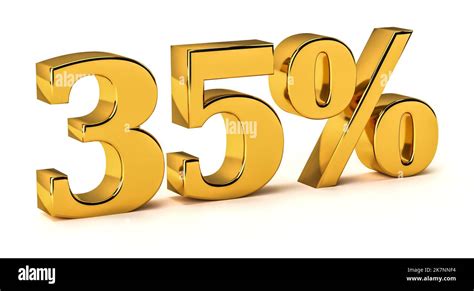 3d Golden 35 Percent Off Discount Isolated On White Background For Sale