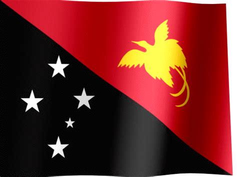 In the hoist, it depicts the southern cross; Papua New Guinea Flag GIF | All Waving Flags