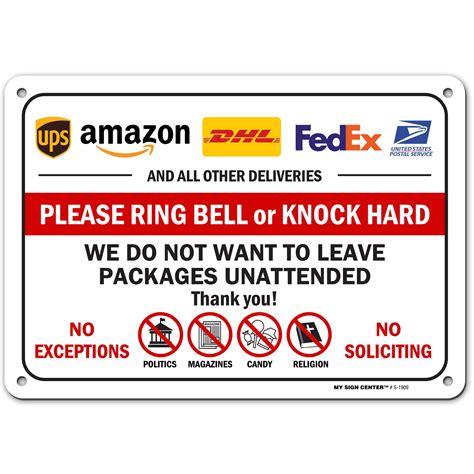 Package Delivery Sign Amazon Usps Fedex And Ups Deliveries Sign 7 X 10 Industrial Grade