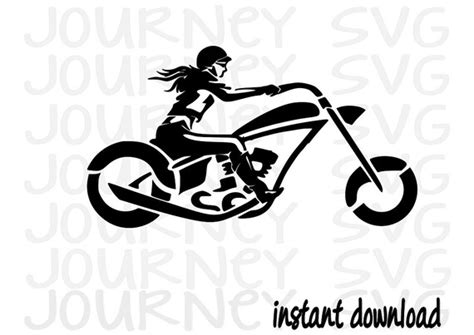 Motorcycle Svg File Woman Motorcycle Svg Etsy