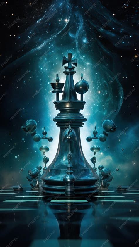 Premium Ai Image Fantasy Chess With Turquoise Concept Background