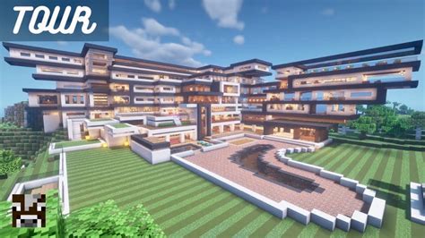 Minecraft Huge Modern Mansion Tour Youtube