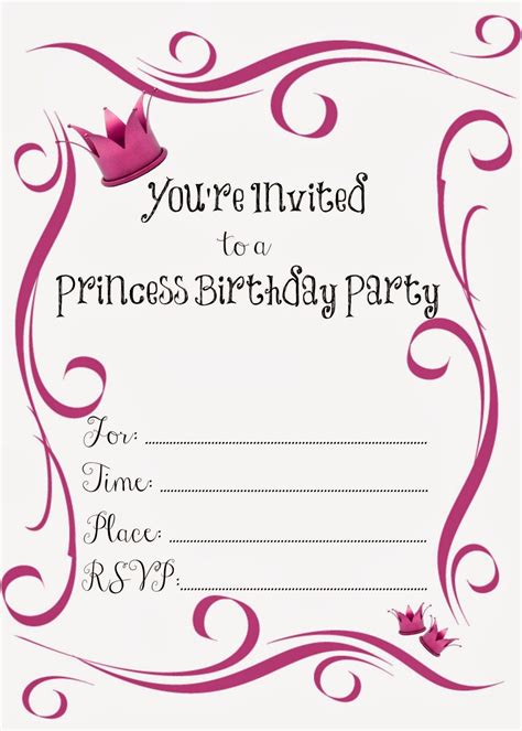 Free Printable Princess Birthday Party Invitations Free Printables
