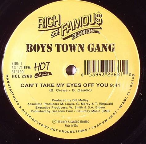 Boys Town Gang Can T Take My Eyes Off You Vinyl At Juno Records