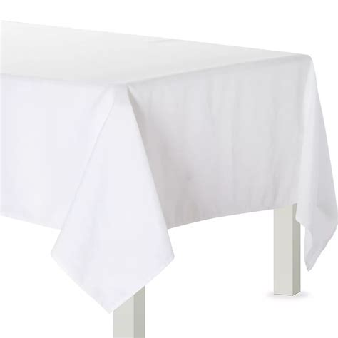 White Fabric Tablecloth 60in X 104in Party City