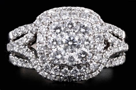 14k White Gold 150 Carat Total Weight Round Brilliant Cut Diamond Ring