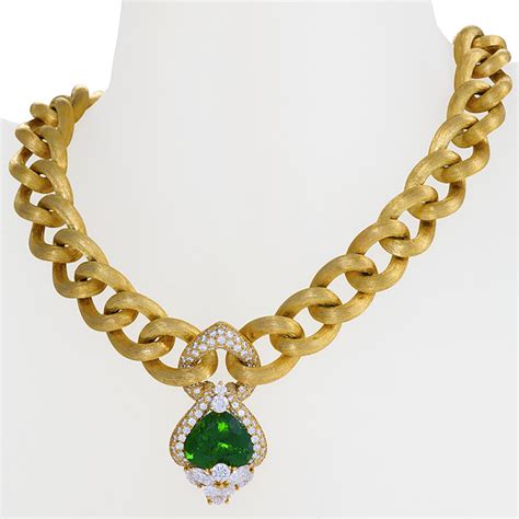 Henry Dunay Gold Necklace With Peridot And Diamonds By Henry Dunay
