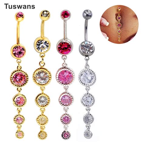 Buy Fashion High Quality Surgical Steel Navel Piercing Round Belly Button Rings