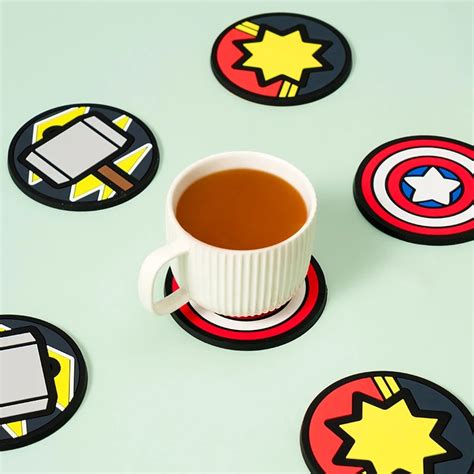 2pcs Disney Marvel Coasters Captain Raytheon Captain Spider Man Cartoon