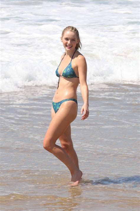 Greer Grammer Busty In Tiny Peacock Feather Print Bikini At The Beach
