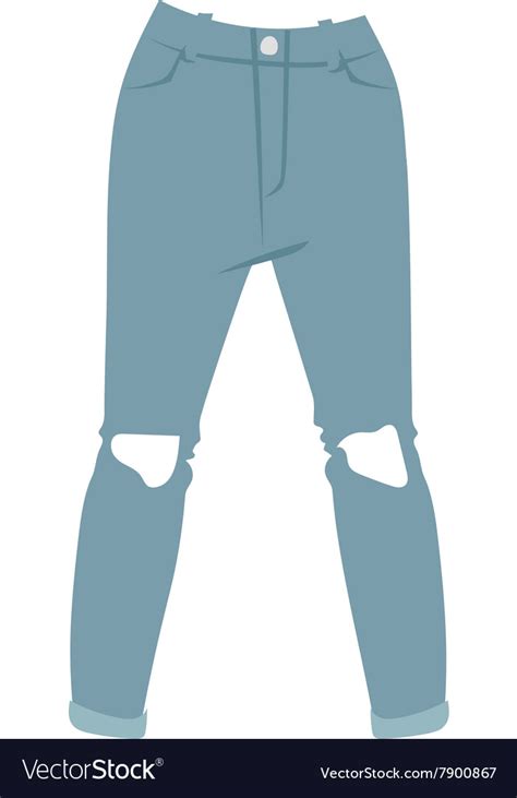 Cartoon Jeans Trousers Details Silhouettes Vector Image