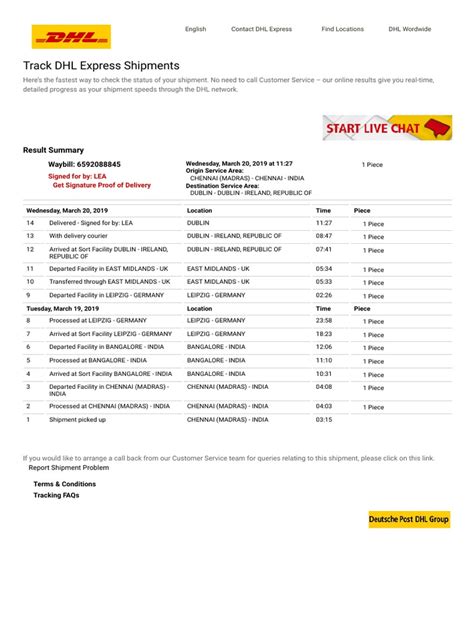 Tracking Track Parcels Packages Shipments Dhl Express Tracking Pdf Courier Freight