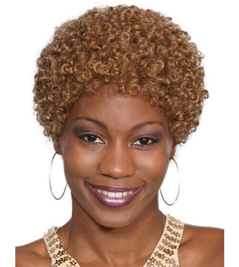 Fashion Women Short Curly Small Afro Wig Auburn Hair Extensions And Wigs