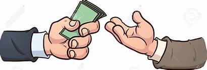 Money Exchange Clipart Hand Vector Giving Clip
