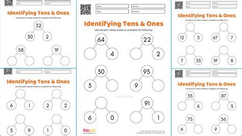 Tens And Ones Part Whole Model Worksheets For Grade 1 Kidpid