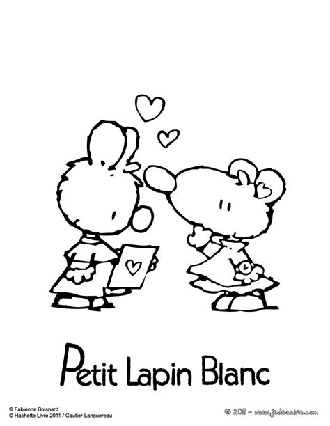 Coloriages petit lapin blanc à colorier gratuitement  fr.hellokids.com