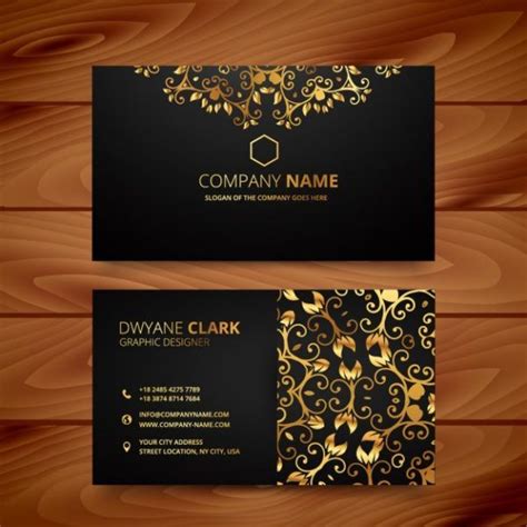 luxury business card template  golden ornaments elegant business
