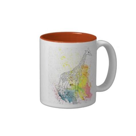 Colorful Spotty Giraffe Kim Turnbull Art Two Tone Coffee Mug Zazzle