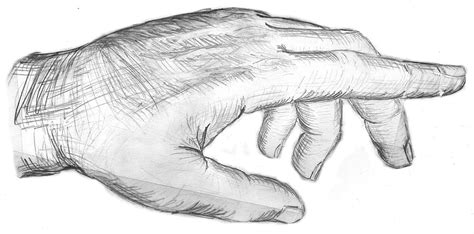 Left Person Hand Sketch Photo Hand Showing Index Finger Thumb