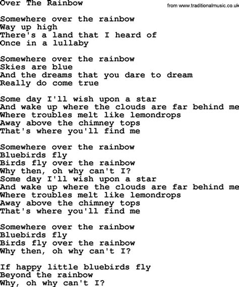 Image Result For Somewhere Over The Rainbow Lyrics Over The Rainbow