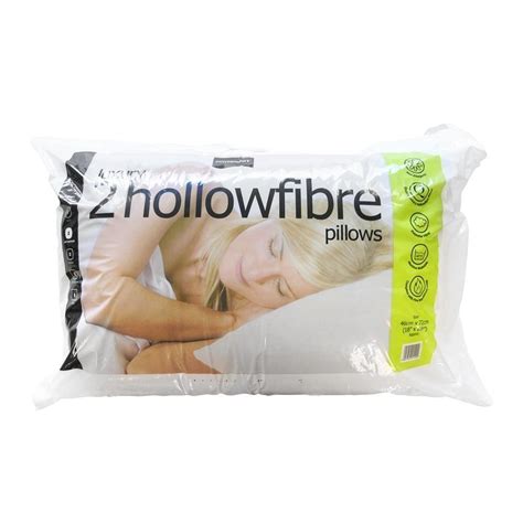 2 X Luxury Hollow Fibre Filled Bounce Back Bed Pillows Pillow Ebay