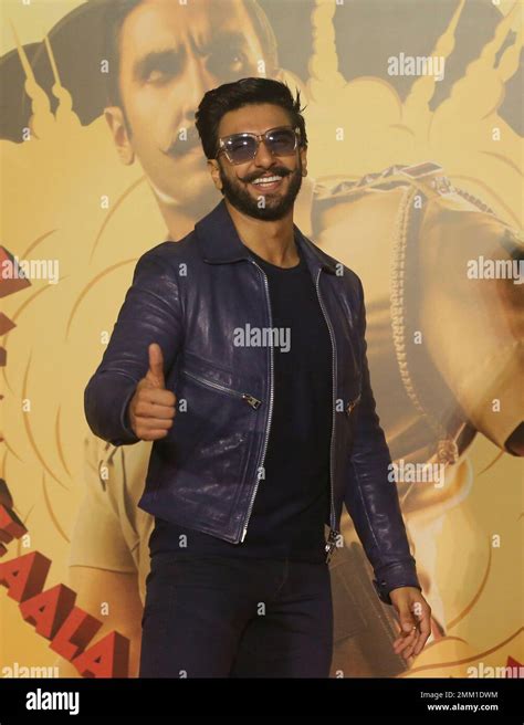 Bollywood Actor Ranveer Singh Gestures During The Trailer Launch Of His Upcoming Film Simmba In