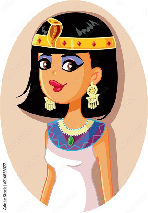 Cleopatra Egyptian Queen Vector Illustration Stock Vector Adobe Stock