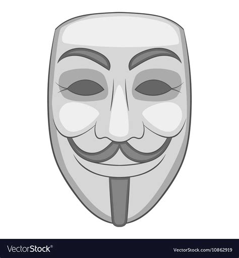 Hacker Or Anonymous Mask Icon Cartoon Style Vector Image