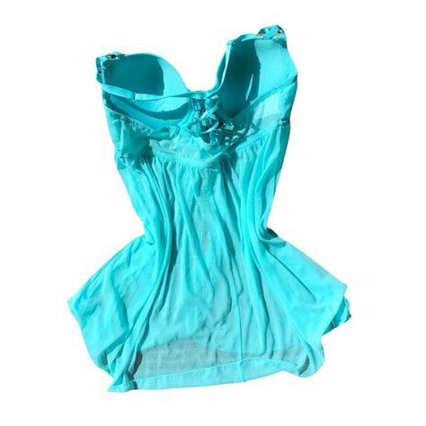 M L Super Pretty Blue Lingerie Slip Dress Never Depop