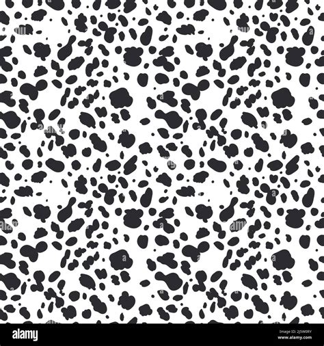 Dalmatian Seamless Pattern Animal Skin Print Dog And Cow Black Dots