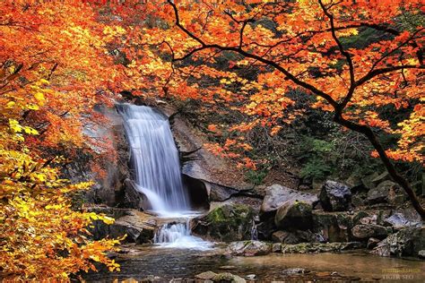 Waterfall In Autumn By Tiger Seo Photo 212348211 500px Autumn