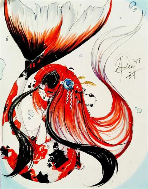 Koi Fish Mermaid Character Design By Topaztigercreations On Deviantart