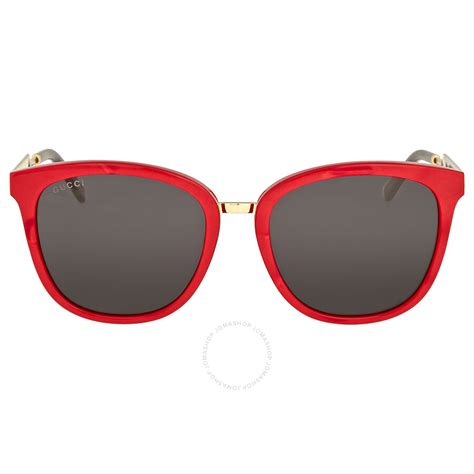 gucci red square sunglasses gg0073s 004 55 889652051505 sunglasses jomashop