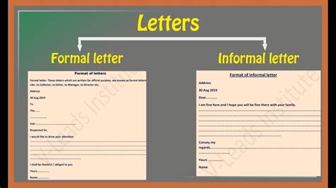 How To Write Letters Formal Letter Informal Letter Youtube