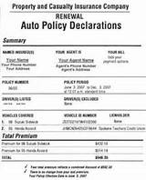 Pictures of Car Insurance Policy Sample Pdf