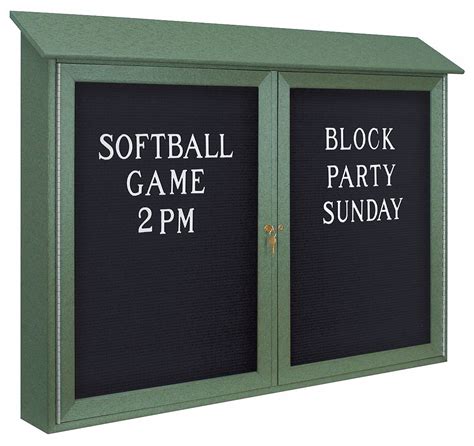 United Visual Products Letter Board Outdoor Enclosed Bulletin Board