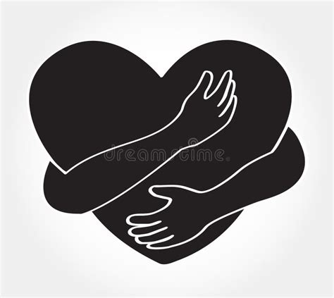 Hug The Heart Love Yourself Symbol Stock Vector Illustration Of