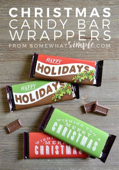 Use a basic candy bar to make a custom special gift. Christmas Candy Bar Wrappers Printable - Somewhat Simple