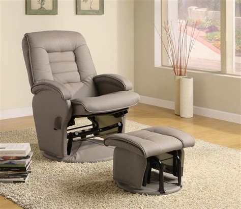 Dark grey or light beige. Deluxe Nursing Glider Swivel Rocker Recliner Beige Leather ...
