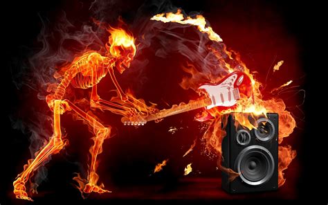 Fire Guitar Music Hd Wallpapers Desktop And Mobile Images And Photos