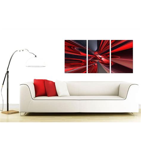 Extra Large Abstract Canvas Prints Uk Set Of Three In Red