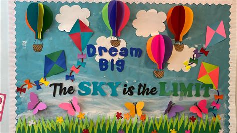 Encouraging Bulletin Board Preschool Classroom Decoration The Sky Is