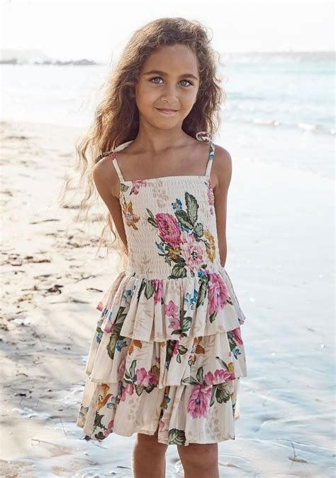 sweet as pie shirred play dress delilah floral natural little auguste auguste the label