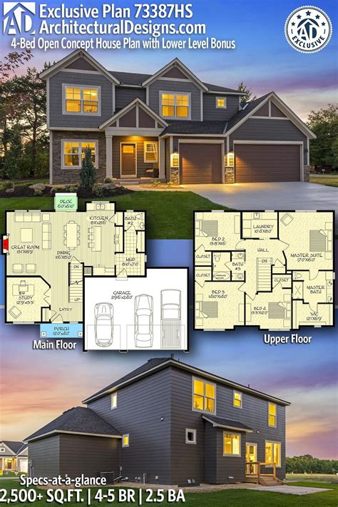 Architectural Designs Exclusive Home Plan 73387hs Gives You 4 5